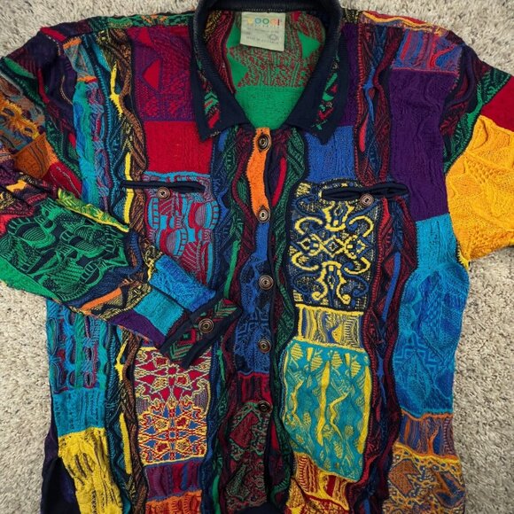 Coogi Women Cardigan Button Up Sweater Multicolor Medium Mercerized Cotton Knit - Picture 1 of 16